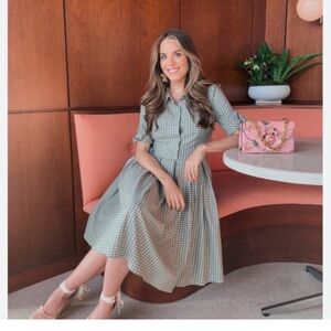 Gal Meets Glam Green Gingham Delilah Dress size 10